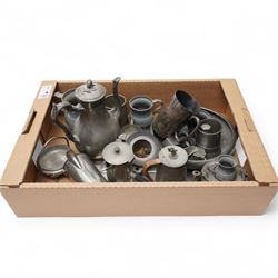 Argent and other hammered pewter, pewter measures etc