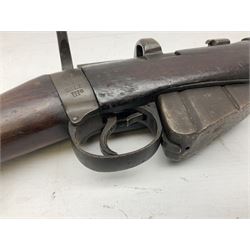 WW1 Lee Enfield SMLE bolt-action rifle, dated 1918, with single barrel band and bayonet fitting L113cm FIREARMS CERTIFICATE REQUIRED OR RFD