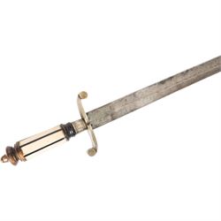 19th century English naval officers dirk, with 44cm straight fullered blade, bone handle with curved quillon, overall L57cm