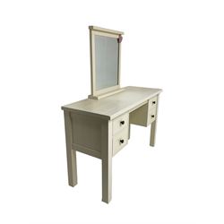 Cream painted dressing table with mirror