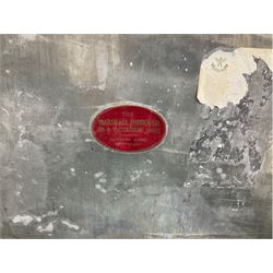 'The Marshall Improved Air & Water-Tight Chest' 1917-1933, metal bound military chest with tin liner (92cm x 53cm x 35cm), and a wooden bound canvas travel trunk (92cm x 52cm x 32cm)