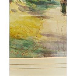 English School (Early 20th century): Figure on a Country Lane, watercolour indistinctly signed 48cm x 28cm