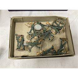 Dinky 721 Junkers JU 87B Stuka die cast model airplane, together with quantity of metal soldier figures and three miniature dolls etc