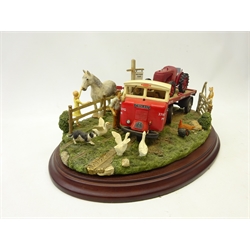  Country Artists large group of a Tractor on a trailer 'A New Beginning' by Vaughan Williams, exclusively manufactured for Peter Jones of Wakefield, L38cm   
