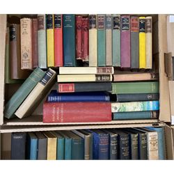 Large collection books, to include twelve volumes of Oxford junior encyclopedia, Winston Churchill the Second World War, Collins Encyclopedia etc, in five boxes  