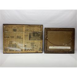 WW1 photogravure print depicting the VC action of Boy (1st Class) John Travers Cornwell mortally wounded in the Battle of Jutland May 31st 1916 34 x 41cm, walnut frame; and WW1 colour print entitled 'England's 1914-1919 Call' in simulated rosewood frame (2)