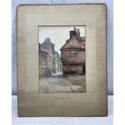 Charles William Adderton (British 1866-1944): 'Quay Street Scarborough', watercolour signed with monogram and dated 1894, 25cm x 17.5cm (unframed)
Provenance: direct from the family of the artist Harry Wanless 1872-1934, part of a collection never previously seen on the market
Notes: Adderton was a friend of the brothers Harry and Charles Wanless, all of whom studied under Albert Strange at the Scarborough School of Art School. Adderton had a studio at 55 Sandside, Scarborough between 1894 and 1901, he moved to Ockbrook Derby and later to Robin Hoods Bay where he was a member of the Fylingdales Group of Artists