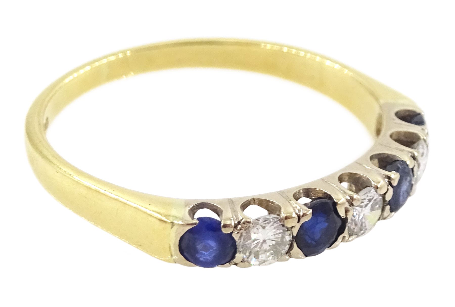 18ct gold seven stone round brilliant cut diamond half eternity ring, Birmingham 1996, total diamond weight approx 0.20 carat