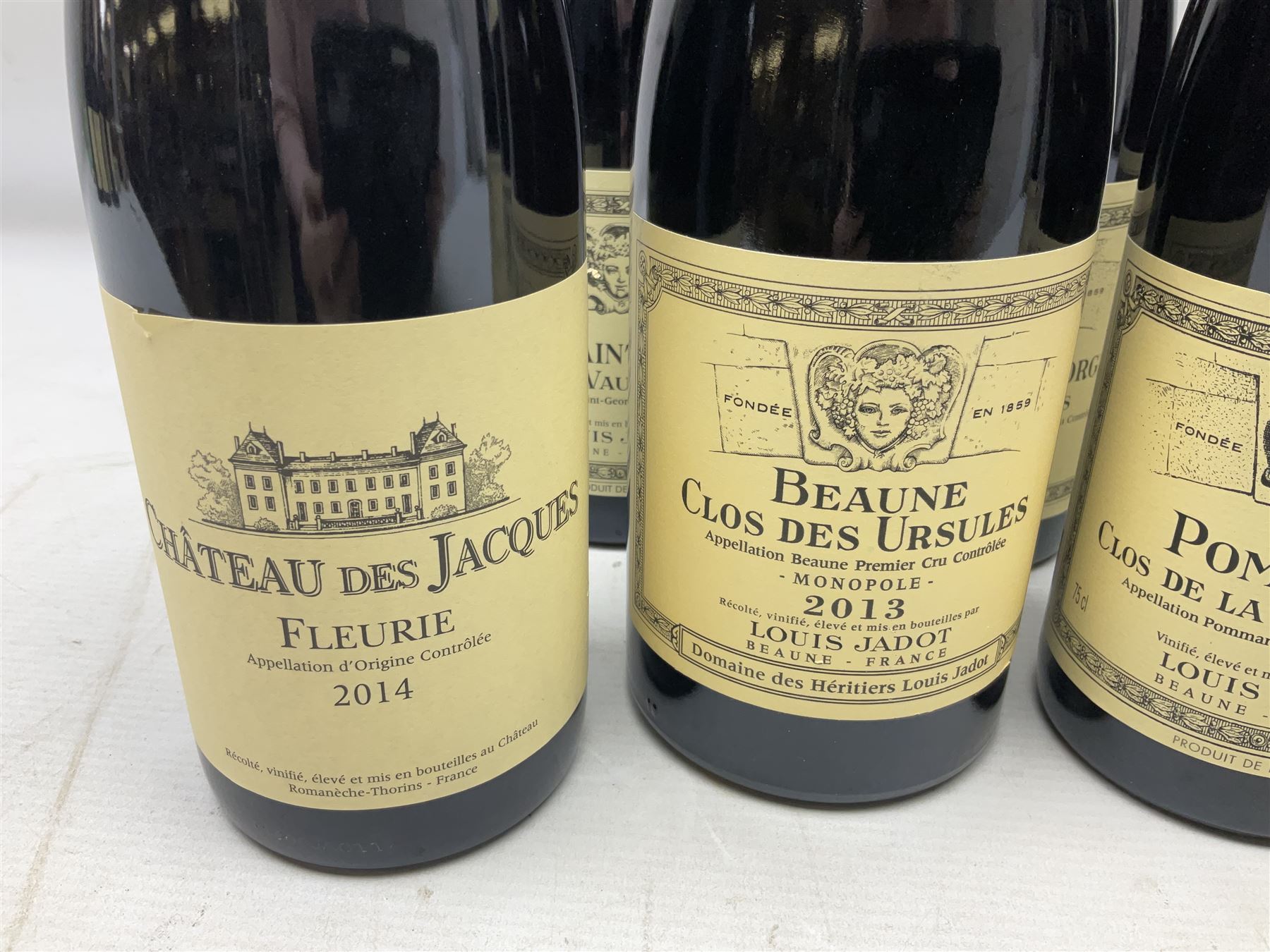 Mixed red wine from Louis Jadot, to include, 2015 Volnay, 2015 Pommard Clos De La Commaraine, 2015 Nuits Saint Georges, etc, various contents and proof, (10)