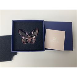 Wedgwood Yellow Ribbons cabinet cup and saucer, boxed and a Swarovski butterfly, boxed (2)