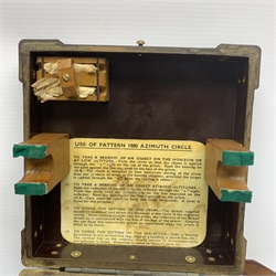 WW2 period Pattern 1152 Azimuth Circle navigation instrument, serial no.10819.H. in paxolin type case; and Pattern 1880 Azimuth Circle, serial no.6870.H. in associated case bearing label 'AFT' (2)