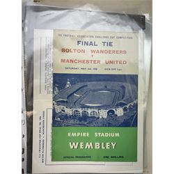Collection of football memorabilia belonging and relating to the Hull based referee Frank Coultas, including 9ct gold Referee's medal for the 1957 Aston Villa v Manchester United FA Cup Final, inscribed 'The Football Association, F.B Coultas, F.A. Challenge Cup Competition, Final Tie 1957', hallmarked and in original case; the kit worn by him to referee the 1957 FA Cup Final and ephemera relating to the match including photographs, programmes and tickets; together with other football memorabilia collected by Frank Coultas, including programmes, photograph and ticket stubs, with some items relating to the 'Busby Babes'