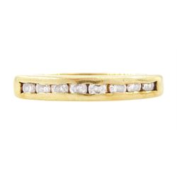 18ct gold diamond half eternity ring, channel set with eight round brilliant cut diamonds,...