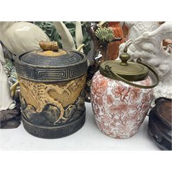 Collection of oriental ceramics, to include blanc de chine vase decorated with cranes, Kutani charger decorated with figures and landscapes, ginger jar etc 