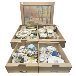 Collection of ceramics, to include Hornsea dinner wares, other tea services, trinket dishes etc, in four boxes 