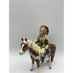 A Beswick Native American on horseback, model no 1391, H21.5cm. 
