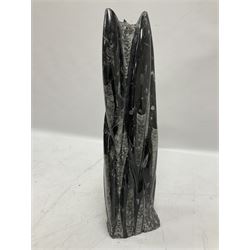 Orthoceras fossil tower, age: Devonian period, location: Morocco, H33cm