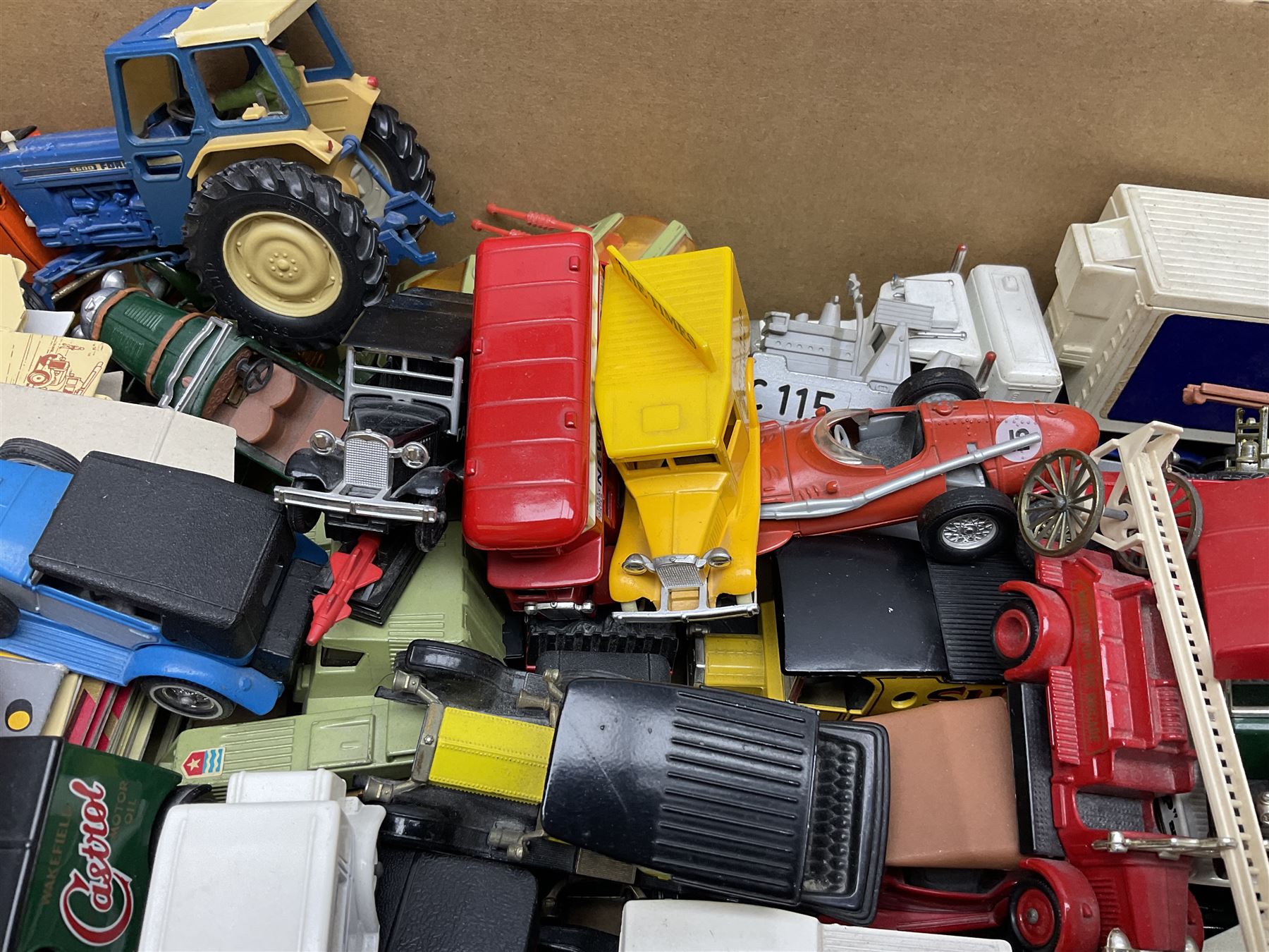 Over fifty modern die-cast models, predominantly Matchbox, including cars, promotional  and commercial vehicles; and a quantity of flat-packed model boxes