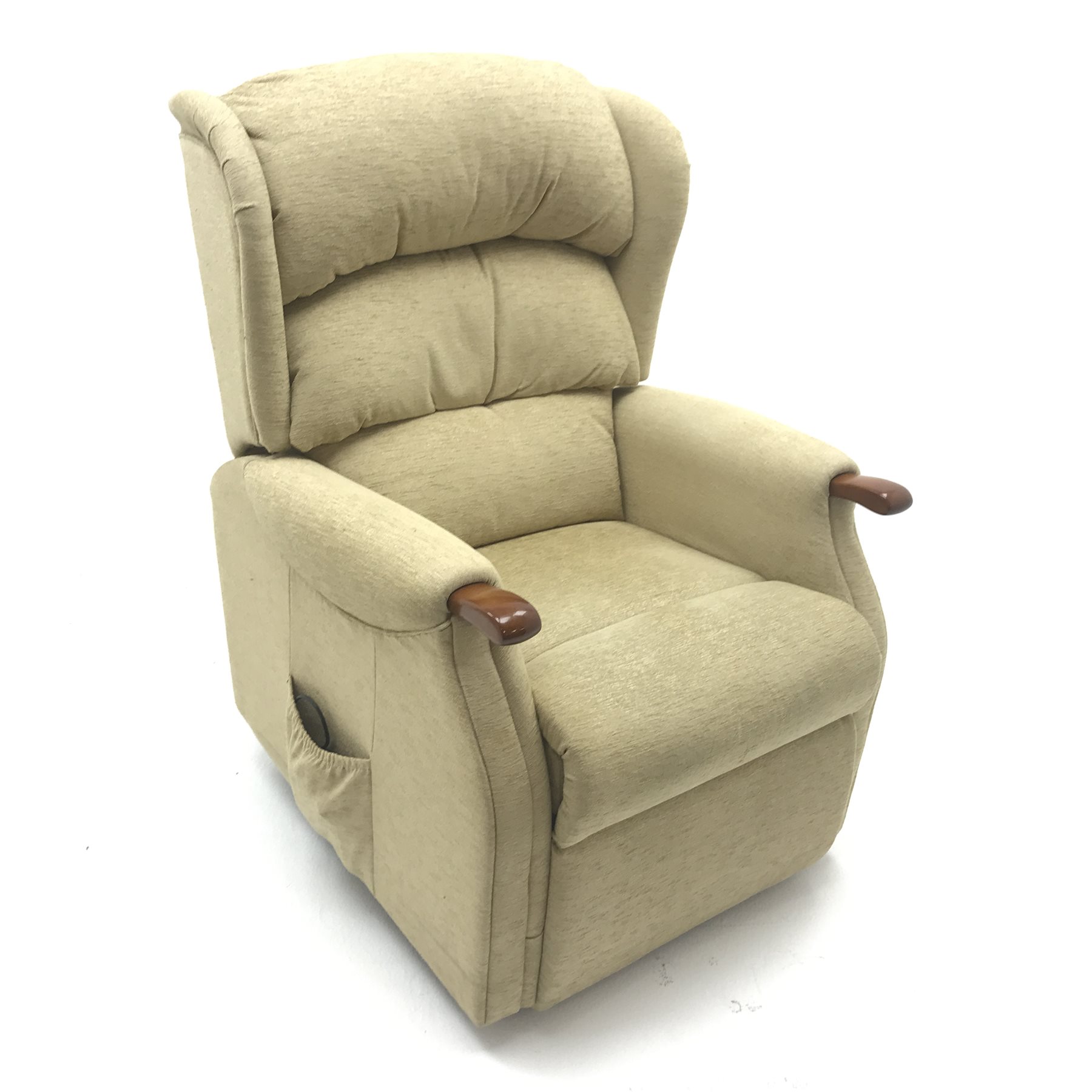  HSL electric reclining armchair, upholstered in a beige fabric, W77cm  