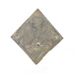 Napoleonic 1804 dragoon shako plate, the diamond plate with crowned Imperial eagle to the centre, H12cm