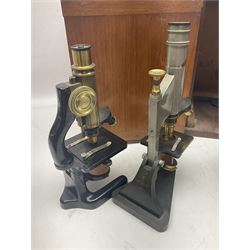 Four microscopes, comprising Nomo Biolam, RCS Zoo Lab 240, R Beck no 13756 and one other