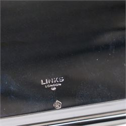 Two gentleman's Armani silver rings (boxed) and Links of London two dial travelling clock (cased)