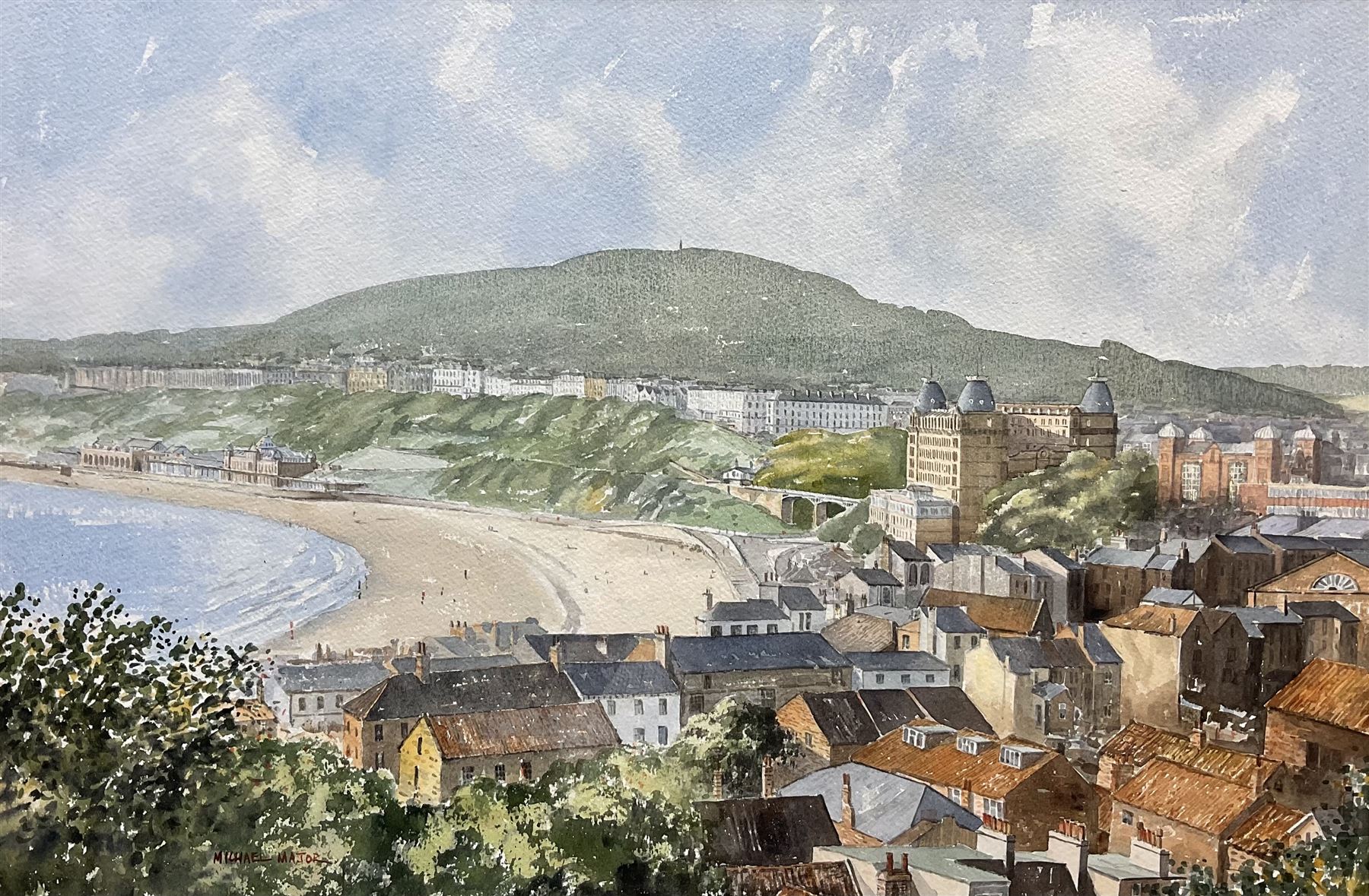 Michael Major (British 20th century): Scarborough South Bay, watercolour signed 34cm x 52cm