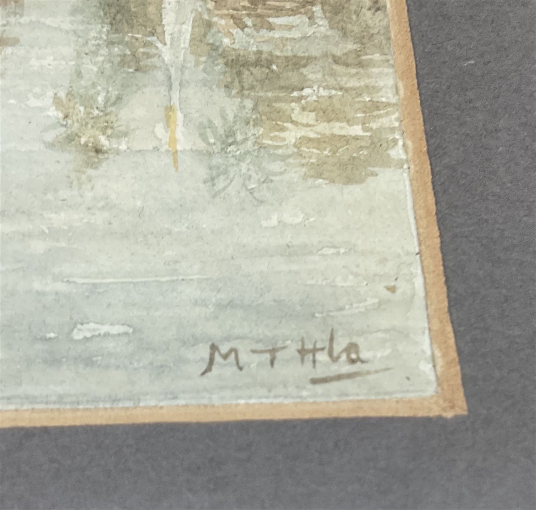 Maung Tun Hla (U Tun Hla) (Burmese 1874-1946): Small Village Riverbank Scenes, pair watercolours signed M T Hla 16cm x 21cm (2)