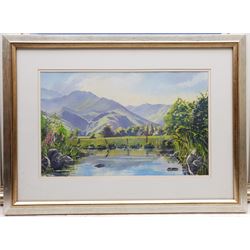 Jane E Ward (British Contemporary): 'Eskdale Valley Grasmere', oil on board signed 27cm x 44cm, together with a similar pastel by the artist 35cm x 51cm (2)