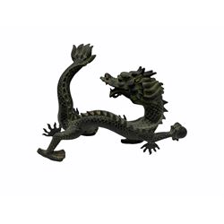 Chinese bronzed figure of a dragon