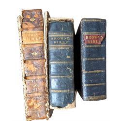 Three family bibles, including two Brown's Bibles