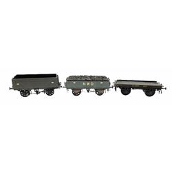 '0' gauge - seven scratch-built LNWR wagons including 6-Ton covered wagon, gunpowder van, coal wagon, open wagon and four others; all unboxed (7)