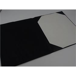 Modern silver mounted leather writing case, with repousse floral and foliate decoration to the silver cover, hallmarked Laurence R Watson & Co, Sheffield 1991, H29.5cm, boxed