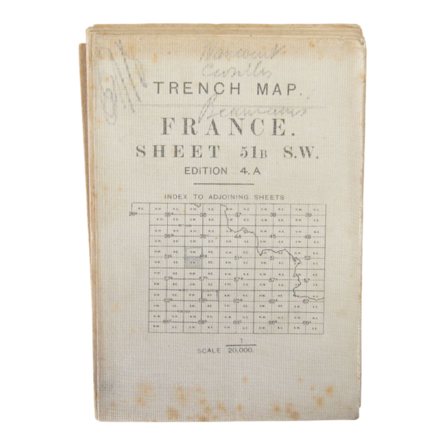 Collection WWI maps, including Trench maps for Villers-Guislain, France and Belgium