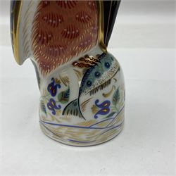 Two Royal Crown Derby paperweights, comprising Kingfisher, 2010 edition with gold stopper and Robin, with gold stopper