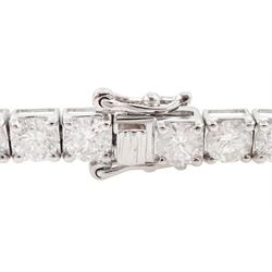 18ct white gold round brilliant cut diamond bracelet, stamped, total diamond weight approx 9.60 carat