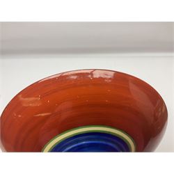 Newport Pottery, comport in Original Bizarre pattern, with printed and signed mark beneath, H10cm 