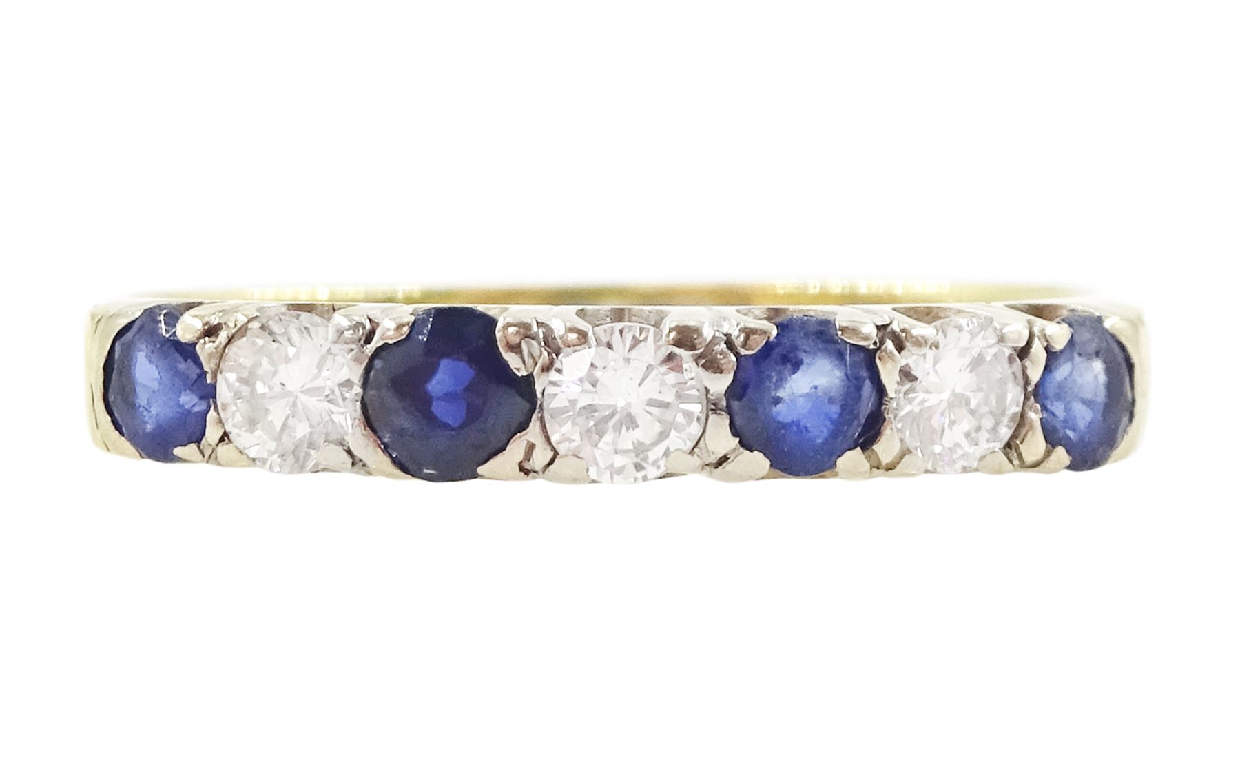 18ct gold seven stone round brilliant cut diamond half eternity ring, Birmingham 1996, total diamond weight approx 0.20 carat