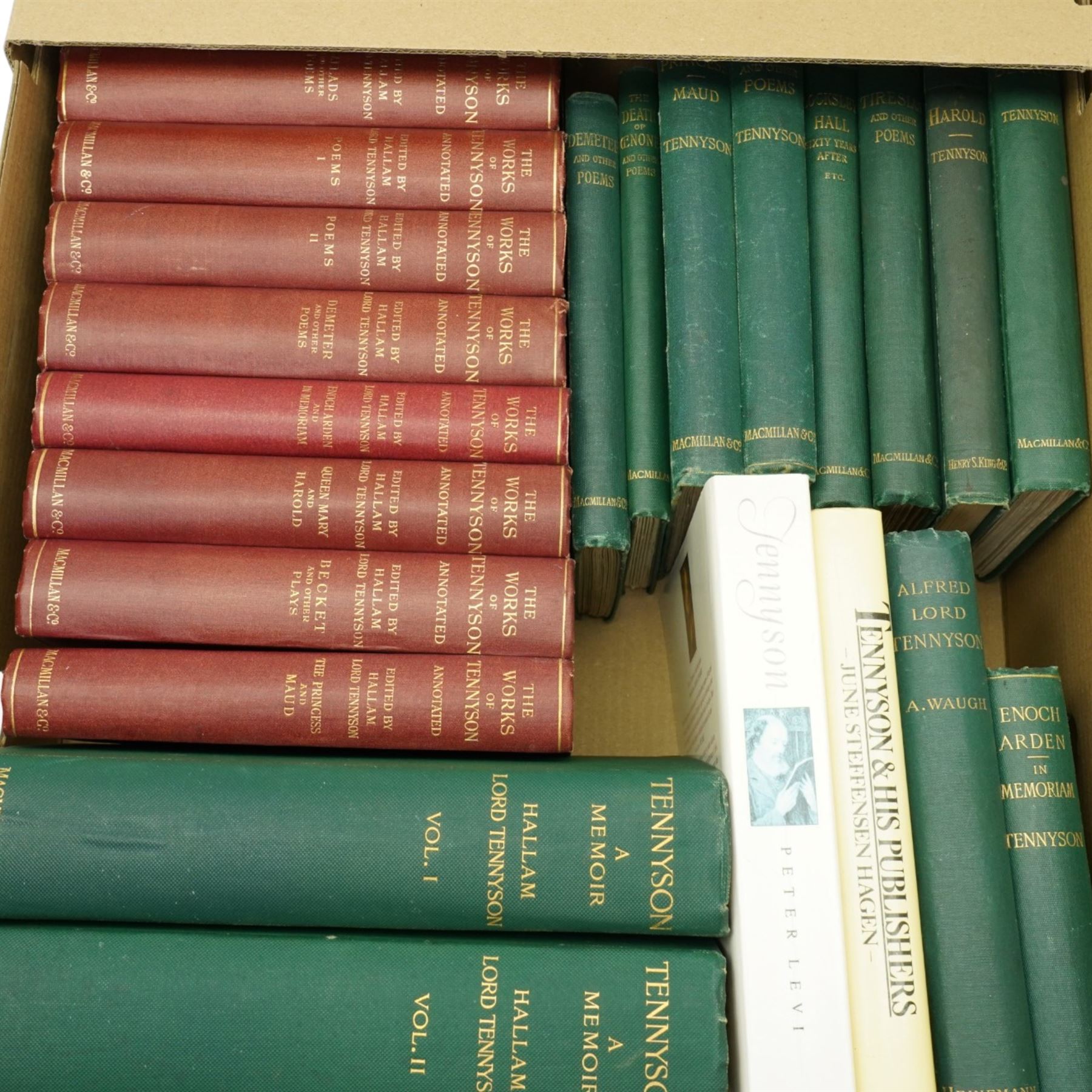 Tennyson's Works, Eversley edition 9 volumes, other works by Tennyson, Tennyson A Memoir and other books on Tennyson and his works