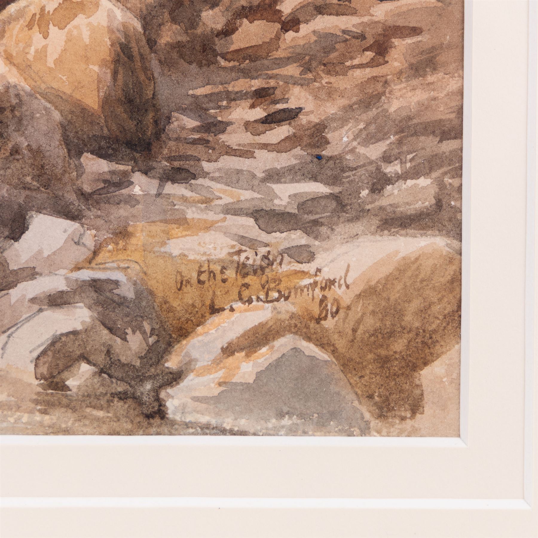 Revd Laurence George Bomford (British 1847-1926): 'On the Teign', watercolour signed titled and dated '80, 34cm x 51cm; Thomas Henry Hunn (British 1857-1928): 'At Goring Church and Mill - Beside the Thames', watercolour signed, titled in a later hand verso 30cm x 49cm (2)