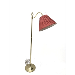 Brass reading lamp, H141cm