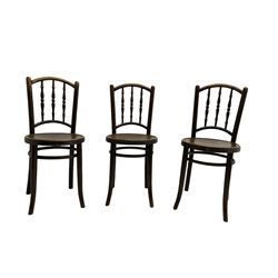 Kohn Ltd. - set three early 20th century bent wood chairs