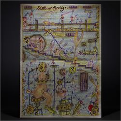 Charles Bronson (Charles Arthur Salvador) (British 1952-): A comprehensive collection of five hundred mixed media works executed between 2000 and 2025. Produced during the artist’s long-term incarceration, the works are primarily in ink, coloured pencil and mixed media on paper. The collection includes multiple formats: A5 (15 works), A4 (308 works), A3 (164 works) and A2 (13 works). Some are signed and dated; a number are executed on the reverse of official prison documents and other repurposed materials, reflecting the limited availability of art materials within the prison environment. This collection represents the largest body of the artist’s work to be offered as a single lot and has not previously been available on the market. (500) (unframed)

Notes: Dated examples span the period from 2000 to 2025, with the greatest concentration produced between 2012 and 2019 and including a group of recent large-scale works from the final years of the period; approximately twenty percent are undated.