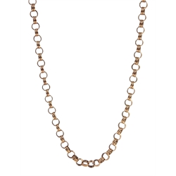  Rose gold circular link chain necklace hallmarked 9ct, approx 11gm  