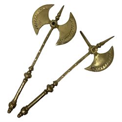 Ornamental cast-brass double-headed axe,