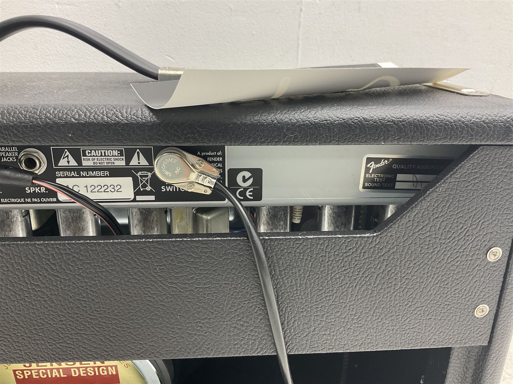 Fender Deluxe Reverb combo amplifier; model 65 Deluxe; type PR-239; 100 watts; made in USA; serial no.AC122232; L61cm; with cover