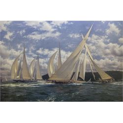 John Steven Dews (British 1949-): Racing Yachts, limited edition colour print signed and numbered 294/495 in pencil 51cm x 76cm