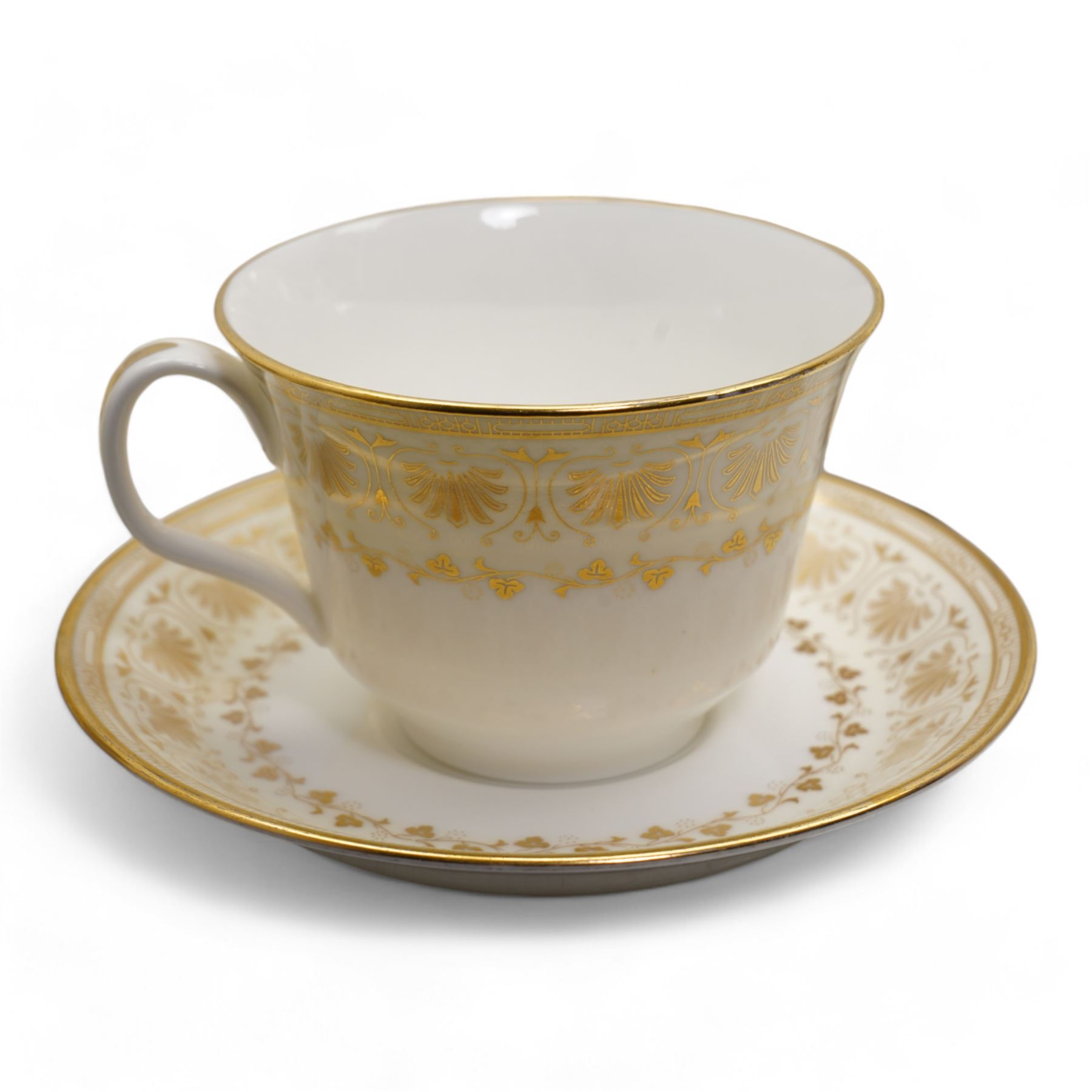 Minton 'Jubilee' pattern dinner and tea wares comprising seven dinner plates, six side plates, twelve tea plates, coffee pot, eight teacups & twelve saucers, sugar bowl and milk jug 