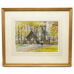 Albert Woods (British 1871-1944): 'St Mary's Church - Penwortham Lancashire', watercolour signed 29cm x 40cm