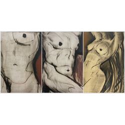 Sergei Firer (Russian 1954-): Nude Studies, set of three limited edition colour etchings signed and numbered in pencil, with blindstamp, 18cm x 15cm (3)